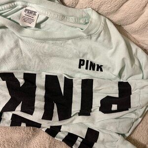 PINK by Victoria's Secret Mint Long-Sleeve with Logo on Sleeves